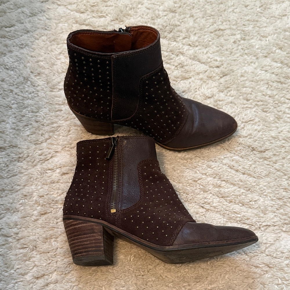 Women’s Brown Studded Ankle Boots